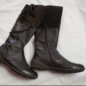 Geox Knee High Leather & Suede Flat Boots- Sz. 38/5.5 US